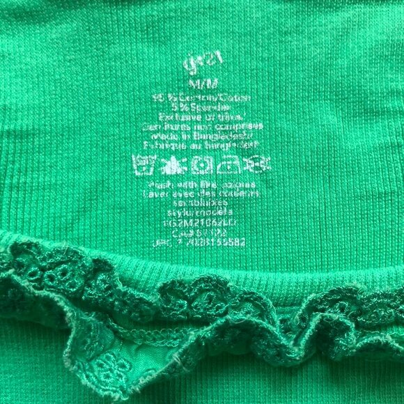 00s G21 Green Ribbed Tank - Picture 3 of 4